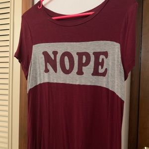 Soft, maroon t-shirt